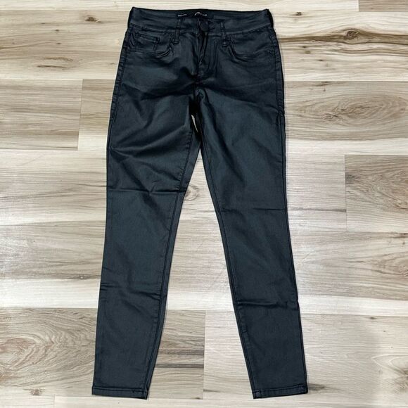 Stitch Fix STS Blue Emma Crop Black Faux Leggings Pants Women’s 27 - Picture 2 of 4